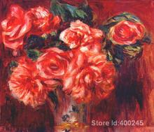 Pintura al óleo de rosas musgo de Pierre Auguste Renoir, reproducción de alta calidad hecha a mano, regalo de Navidad 2024 - compra barato