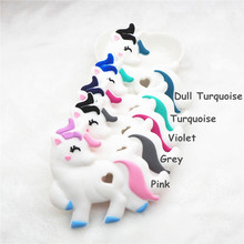 Chenkai 10PCS Lovely Silicone Unicorn Teether DIY Baby Animal Chewing Pacifier Dummy Teething Montessori Sensory Jewelry Toy 2024 - compre barato