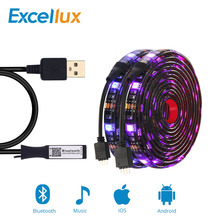 Светодиодная лента Bluetooth 5050 RGB USB Светодиодная лента водонепроницаемая гибкая светодиодная лента музыкальная лента для подсветки телевизора 50 см 1 м 2 м 2024 - купить недорого