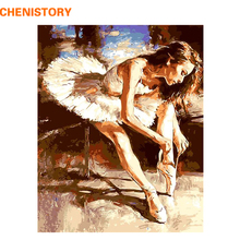 Chenistory-dançarino de balé sem moldura, faça você mesmo, pintura por números, acrílico, tela, arte de parede, imagem para decoração de casa 40x50 2024 - compre barato