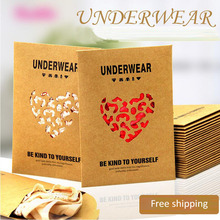 100Pcs 12.5*18cm New Design Heart-shaped Hollowed-out Packaging Bags,Kraft Paper Underwear Packaging Bags,Natural Style 2024 - buy cheap