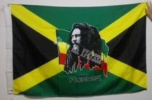 Bandeira jamaica bob marley freedom, venda quente de bandeira 3x5ft 150x90cm com furos de metal em latão 2024 - compre barato