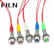 6mm panel lamp red yellow blue green white 12v 220v 24v led warning metal indicator light with 20cm cable 2024 - buy cheap