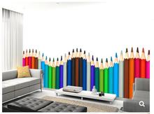 Custom children wallpaper,Coloured Pencils,3D cartoon mural for living room children's room backdrop waterproof wallpaper 2024 - buy cheap