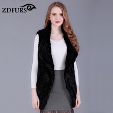 ZDFURS * New Fashion Real Knitted Rabbit Fur Vest Genuine Rabbit Fur Waistcoat Rabbit Fur Gilet Hot Sale ZDKR-165013 2024 - buy cheap