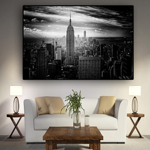 Черно-белый строительный Холст Нью-Йорка Манхэттена, постеры и принты, скандинавские настенные художественные картины для гостиной 2024 - купить недорого