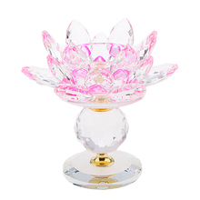 Crystal Block Lotus Flower Big Tealight Candle Stand Holder Candlesticks 2024 - buy cheap