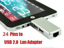 24 pins 24pin USB adaptador USB LAN Ethernet RJ45 para Epad VIA8650 Android Pad Tablet 2024 - compre barato