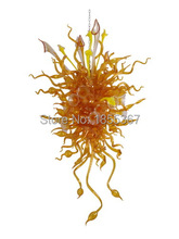 Free Shipping Fashionable Yellow Colored Modern Decoration Blown Glass Chandelier 2024 - buy cheap