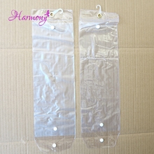 50pcs/lot 14''-26inch plastic pvc bags for weaving hair extension transparent packaging bags with Button 2024 - buy cheap