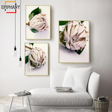 Protea-pintura en lienzo de flores para decoración de pared, carteles e impresiones florales, cuadros modernos para sala de estar 2024 - compra barato