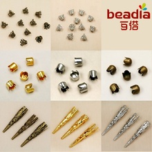 6mm 8mm 4*5mm rodio/oro/bronce cuentas de Metal tapas finales accesorios de joyería y componentes para DIY moda encanto pulsera collar 2024 - compra barato