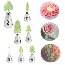 7 styles  Leaves Nozzles Stainless Steel Cream Cupcake Icing Piping Nozzles Pastry Tips Decorating Pastry Fondant Cake Tool 2024 - buy cheap
