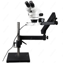 Posição articular -- amscope suprimentos 7x-90x microscópio articulando suporte zoom microscópio com placa de base + anel de luz 2024 - compre barato