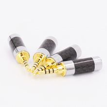 4 Uds. De conectores estéreo de fibra de carbono chapados en oro, 4 polos, 2,5mm, para reparación de auriculares, clavija para auriculares, soldadura de Audio 2024 - compra barato