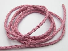 32,8 pies de cuerda trenzada de cuero rosa, cordón de joyería de 3mm 2024 - compra barato