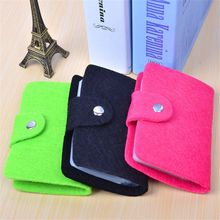 1 PC Solid Color Business Card Holder Button Credit Card Holder 24 Bits Card Bag Men Women Wallets Office Organizer Supplies 2024 - buy cheap