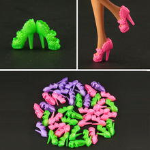 10 pair / lot Fashion Pink Shoes for barbie Doll  High quality boots Doll accessories  3 color for you choose 2024 - buy cheap