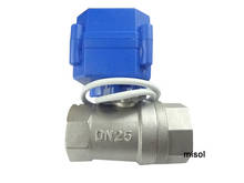 1 pcs motorized ball valve G1" DN25 2 way 12VDC CR04(reduce port),Stainless steel, electrical valve 2024 - buy cheap