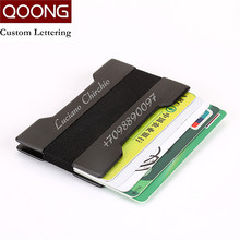 Qoong carteira com compartimento para cartões de crédito, carteira de metal com identificação para cartões de crédito em várias cores, anti-chefe rfid para homens e mulheres 2024 - compre barato