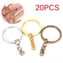20pcs/lot Metal Key Rings Key Chains Antique Bronze Gold Rhodium Color Long Keyrings Split Rings KeyChains Wholesale Hot 2024 - buy cheap