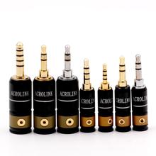 2.5/3.5/4.4mm HiFi Audio Headphone Earphone Jack Plug Connector Pure Brass Gold Plated 1PC/Lot 2024 - buy cheap