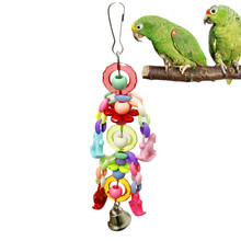 Colorful Pet Bird Parrot Swing Cage Bells Bite Toy For Parakeet Cockatiel Toys Cockatiel Cage Hammock Swing Toy Hanging Toy 2024 - buy cheap