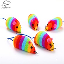 Mouse Cat Toys Pet Interactive Cats Games Rainbow Color Cats Toy Plush Animals Toys Cat Supplies Kitten Toy Pet Products sj0001 2024 - buy cheap