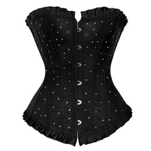 Caudatus lingerie sexy feminina, espartilho gótico, burlesco, corselet vintage, plus size, azul, vermelho e preto 2024 - compre barato