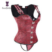 Shoulder Straps Women Sexy Gothic Steampunk Clothing Body Shaping Vest Steel Boned Ovewrbust Corset Bustier With G String 811# 2024 - buy cheap