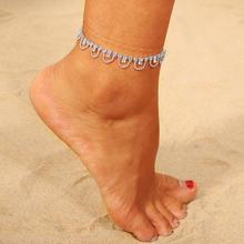 Fashion Women Jewelry Gift Rhinestone Inlaid Beach Foot Anklet Bracelet Decor Gift 2024 - buy cheap