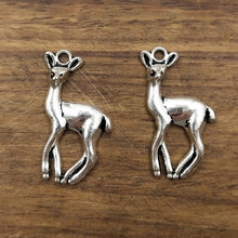 10 pcs Deer Charms 33*21mm Tibetan Silver Plated Pendants Antique Jewelry Making DIY Handmade Craft 2024 - buy cheap