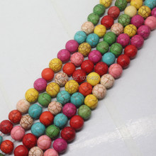 Mini. order is $7! Wholesale 50 pcs! 8mm Multicolor Turquoises Round Loose Beads 2024 - buy cheap