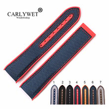 CARLYWET 20 22mm Wholesale Rubber Wrist Band Silicone With Nylon Replacement Watch Strap Band Belt For Planet Ocean 45 42mm 2024 - buy cheap