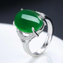 Мужское кольцо в китайском стиле с зеленым нефритом, винтажное серебряное кольцо 925 пробы для мужчин, роскошное кольцо 2024 - купить недорого