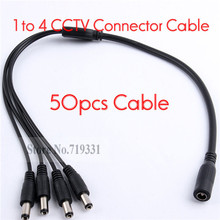 New 50pcs CCTV DC 1 Female To 4 Male Power Splitter Cable 5.5x2.1mm CCTV Adapter 2024 - buy cheap