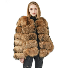 MAOMAOFUR Natural Raccoon Fur Coat Female Winter Warm Long Sleeves Clothing Women Genuine Fur Coat 100% Real Fur Jacket 2024 - buy cheap