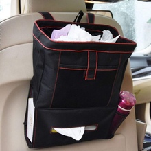 Car Trash Can Storage Pockets Quality Black Seat Back Organizer with Tissue Holder 3 in 1 Seat Back Bag 2024 - buy cheap