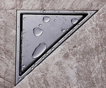 Hidden type Triangle Tile Insert Floor Waste Grates Shower Drain 232mm*117mm,304 Stainless steel floor drain DR055 2024 - buy cheap