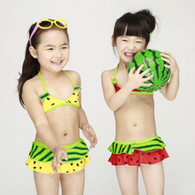 Bikini para niños de 1 a 6 años, Bañador con estampado de sandía, traje de baño dividido, ropa de baño para niñas pequeñas 2024 - compra barato