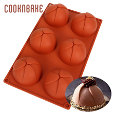 COOKNBAKE-Molde de silicona de Chocolate para hornear, molde para fondant, bola redonda de 6 agujeros, molde de pudín de gelatina, jabón hecho a mano 2024 - compra barato