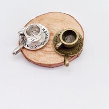 Colgantes de taza de café a la moda, compatibles con collar hecho a mano, pendiente, pulsera, fabricación de joyas, 6 uds. 2024 - compra barato