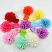 1 pieces new  fashion korea  style  baby girls chiffon flower headband baby  head bands children hair accessories 2024 - buy cheap