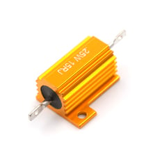 Resistor de disipador térmico de 25W, carcasa de Metal RX24, 15R, 15RJ, 25 vatios, 15 ohm, dorado 2024 - compra barato