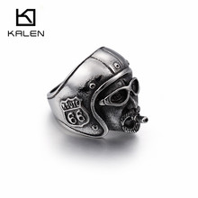 Мужские кольца KALEN Punk, кольца из нержавеющей стали для байкеров, локомотив для курения, размер 8-12 2024 - купить недорого