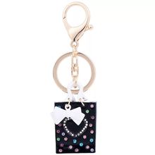 New Creative Crystal Love Bow Bag Shape Keychain Car Key Rings Female Bags Pendant Accessories Charm Jewelry Gift Key Chains 2024 - купить недорого