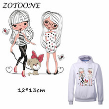 ZOTOONE Heat Transfer Sister Clothes Stickers Dog Patches for T Shirt Jeans Iron-on Transfers DIY Decoration Applique Clothes C 2024 - buy cheap