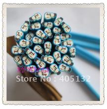 i-11 Free Shipping 100pcs 5mm Blue Christams Snowman Shape Clay Cane Fancy Nail Art  Polymer Clay Cane 2024 - buy cheap