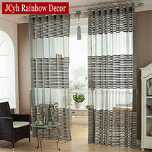 Solid Striped Tulle Curtains For Living Room Bedroom Modern Blue Kitchen Door Sheer Curtains Vole Window Curtains Home Drapes 2024 - buy cheap