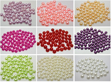 500 Mixed Colour Half Pearl Bead 8mm Flat Back Round Gems Scrapbook Craft 2024 - buy cheap